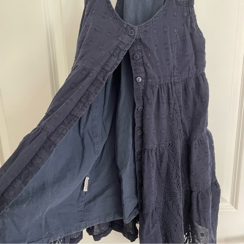 Classic T-Shirts Navy Blue Lace Layered Tank Top Size S - Picture 8 of 11